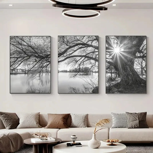 3pcs Poster Lake Sunset