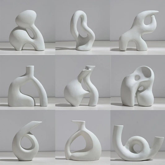 Nordic Minimalism White Ceramic Vase